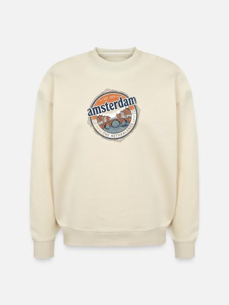 Amsterdam Bridge City Seal - Stanley/Stella Radder Unisex Oversized Organic Sweatshirt - natural raw