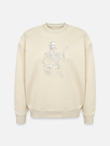 Chester A. Arthur Playing Guitar - Stanley/Stella Radder Unisex Oversized Organic Sweatshirt - natural raw