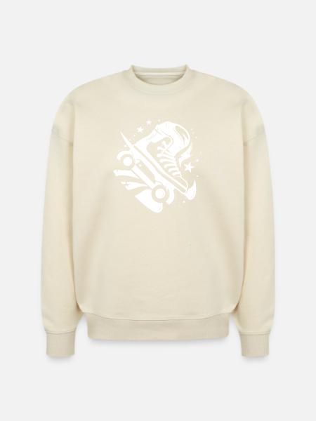 Roller Skates Graphic - Stanley/Stella Radder Unisex Oversized Organic Sweatshirt - natural raw
