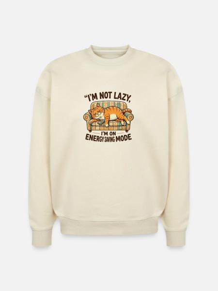 Lazy_Cat - Stanley/Stella Radder Unisex Oversized Organic Sweatshirt - natural raw