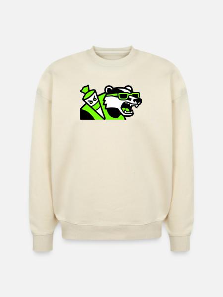 Badger School Cone Mascot - Stanley/Stella Radder Unisex Oversized Organic Sweatshirt - natural raw
