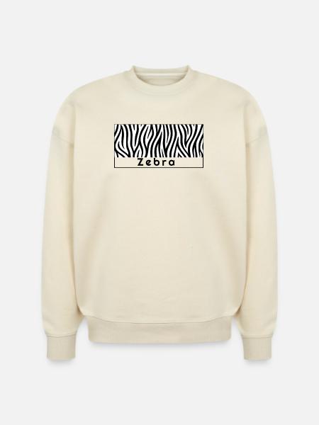 Zebraprint Bold Contrast - Stanley/Stella Radder Unisex Oversized Organic Sweatshirt - natural raw