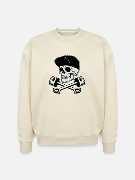 Skull & Pistons - Stanley/Stella Radder Unisex Oversized Organic Sweatshirt - natural raw