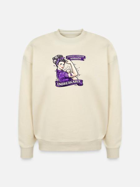 Unbreakable Sjögren's Warrior - Stanley/Stella Radder Unisex Oversized Organic Sweatshirt - natural raw
