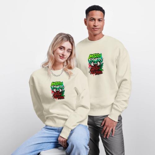 Merry Fitness Christmas Gym Humor - Stanley/Stella Radder Unisex Oversized Organic Sweatshirt