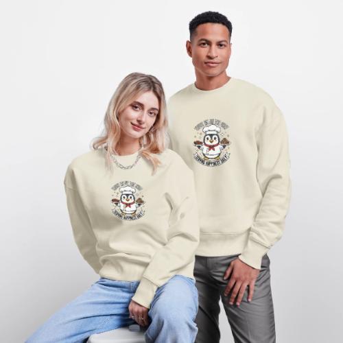 cute Penguin Chef-Funny Cartoon Daily Happiness - Stanley/Stella Radder Unisex Oversized Organic Sweatshirt