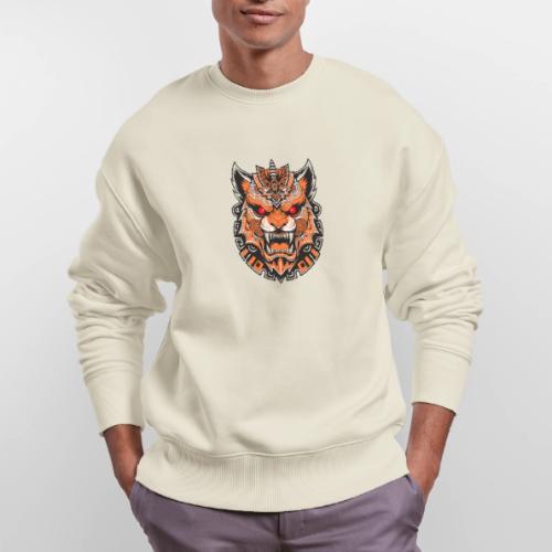 Tribal Demon Wolf Mask - Stanley/Stella Radder Unisex Oversized Organic Sweatshirt