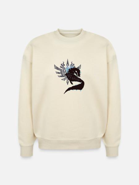 Abyssal Lagiacrus - Sunset Shores - Stanley/Stella Radder Unisex Oversized Organic Sweatshirt - natural raw