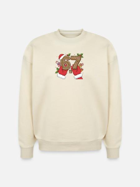 Holiday Gingerbread 6 7 Meme - Stanley/Stella Radder Unisex Oversized Organic Sweatshirt - natural raw
