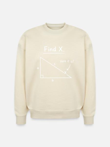 Find X Algebra Math - Stanley/Stella Radder Unisex Oversized Organic Sweatshirt - natural raw