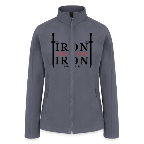 Iron Sharpens Iron - Proverbs 27:17 (Black & Red) - Women’s Soft Shell Jacket