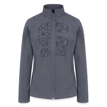 Color the mandala letter S and paint it yourself - Women’s Soft Shell Jacket - gray - Front