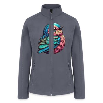 Vibrant Feathered Serenity - Women’s Soft Shell Jacket - gray - Front