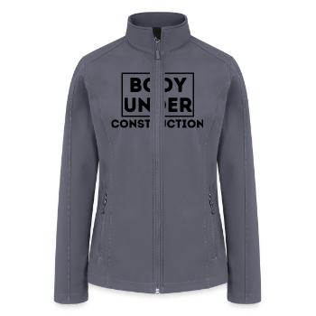 Gym Quote - motivational quotes - Body Under Const - Women’s Soft Shell Jacket - gray - Front