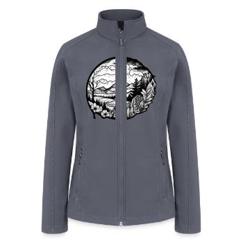 Black and white landscape - Women’s Soft Shell Jacket - gray - Front