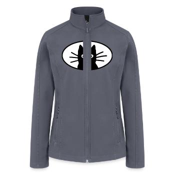 Black Cat Face - Women’s Soft Shell Jacket - gray - Front