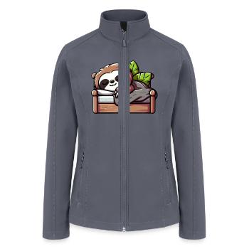 Relaxed Sloth - Comfy Cozy Nap Time - Women’s Soft Shell Jacket - gray - Front