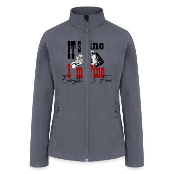 It's Fine I'm Fine Everything Is Fine Funny Cat - Women’s Soft Shell Jacket - gray - Front