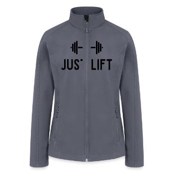 Funny Gym Shirt, Weightlifting Tshirt - Women’s Soft Shell Jacket - gray - Front