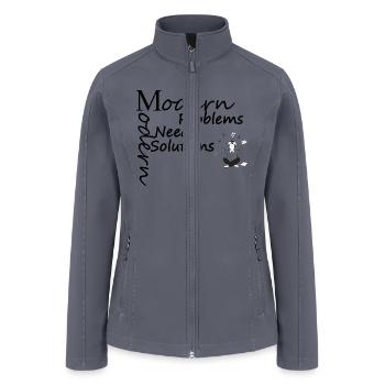 modern problems needs modern solutions - Women’s Soft Shell Jacket - gray - Front