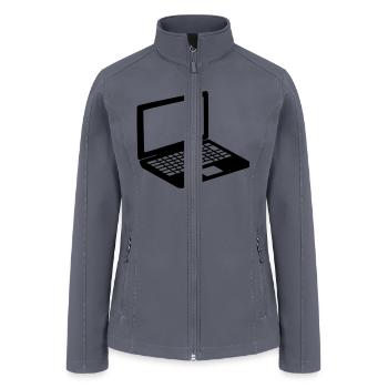laptop notebook tablet computer pc mobile screen - Women’s Soft Shell Jacket - gray - Front