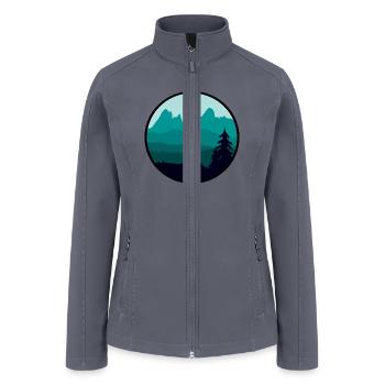 Landscape of trees and mountains - Women’s Soft Shell Jacket - gray - Front