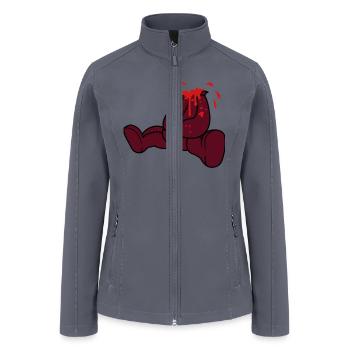 dripping splatter blood disgusting head torn behea - Women’s Soft Shell Jacket - gray - Front