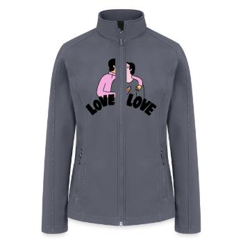 I Love You - Women’s Soft Shell Jacket - gray - Front