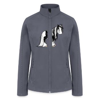 Gypsy Cob - Irish Cob - Pinto – Horse - Women’s Soft Shell Jacket - gray - Front