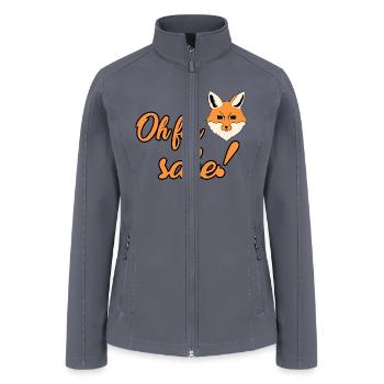 Funny, Oh For Fox Sake T-shirts. Sarcastic Pun - Women’s Soft Shell Jacket - gray - Front