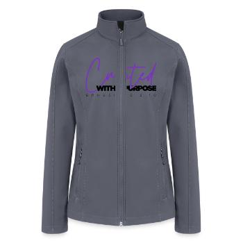 Created With A Purpose (Purple) - Women’s Soft Shell Jacket - gray - Front
