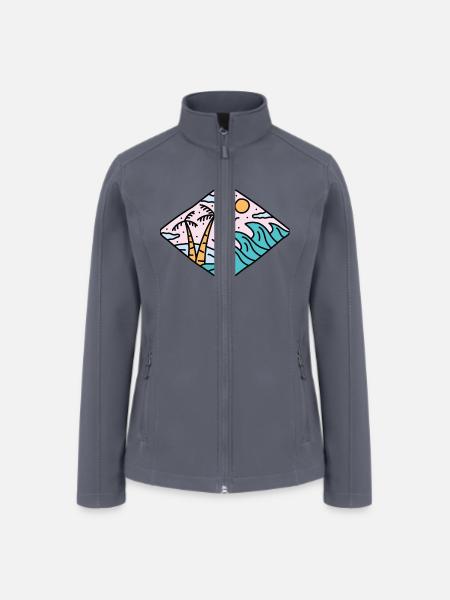 Beach and Waves - Women’s Soft Shell Jacket - gray