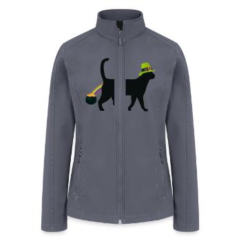 Cat Leprechaun Funny Cat Saint Patrick s Day - Women’s Soft Shell Jacket - gray - Front