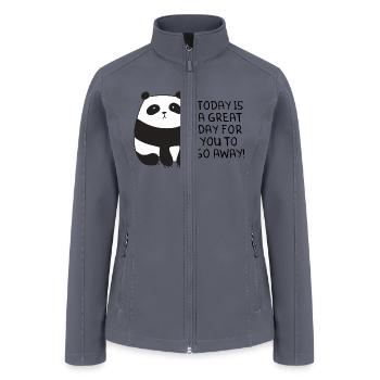 Go Away Panda Cute Animal - Women’s Soft Shell Jacket - gray - Front