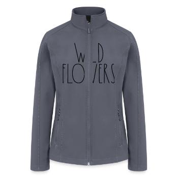 Wild Flowers Rae Dunn Inspired Minimalist Decor - Women’s Soft Shell Jacket - gray - Front
