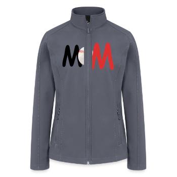 baseball mom, cut, baseball lover, gift for mom - Women’s Soft Shell Jacket - gray - Front