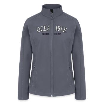 Ocean Isle Beach NC Active - Women’s Soft Shell Jacket - gray - Front