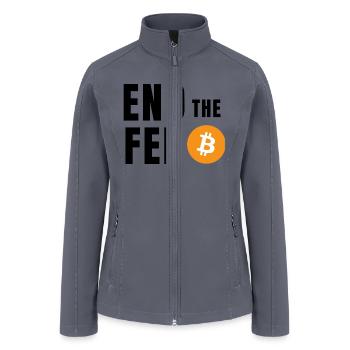 End the FED Bitcoin BTC Crypto Design - Women’s Soft Shell Jacket - gray - Front