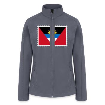 Antigua and Barbuda flag stamp - Women’s Soft Shell Jacket - gray - Front