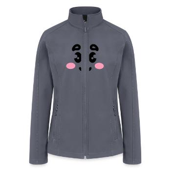 Smiling cat face - Women’s Soft Shell Jacket - gray - Front