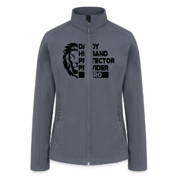Husband Gift Husband Daddy Protector Hero - Women’s Soft Shell Jacket - gray - Front