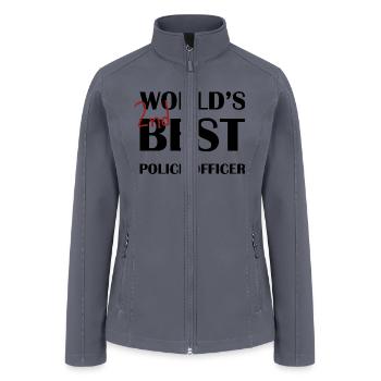 WORLD S 2ND BEST POLICE OFFICER - Women’s Soft Shell Jacket - gray - Front