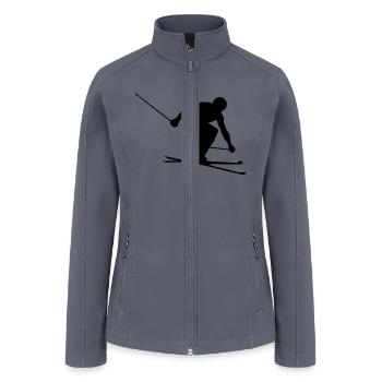 skiing, skier, ski, downhill, alpine skiing - Women’s Soft Shell Jacket - gray - Front