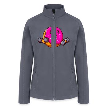 Funny Fitness Donut Workout Weightlifter - Women’s Soft Shell Jacket - gray - Front