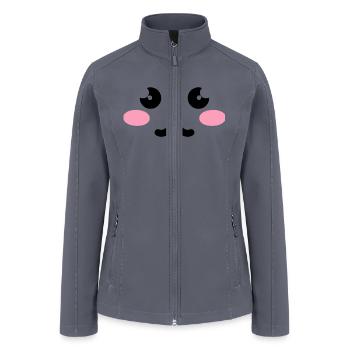 Cute Cat Face - Women’s Soft Shell Jacket - gray - Front