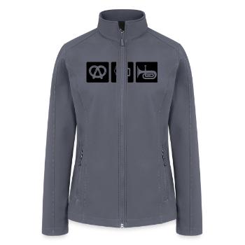 oktoberfest: pretzel + beer + folk music - Women’s Soft Shell Jacket - gray - Front