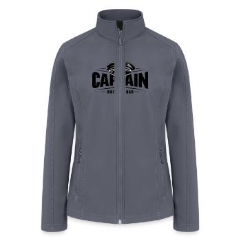Captain Awesome Dad Saying Quote Father`s Day - Women’s Soft Shell Jacket - gray - Front