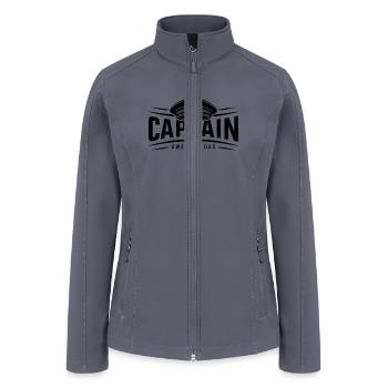 Captain Awesome Dad Saying Quote Father`s Day - Women’s Soft Shell Jacket - gray - Front