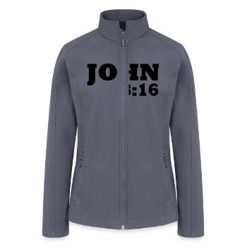 John 3:16 - Women’s Soft Shell Jacket - gray - Front