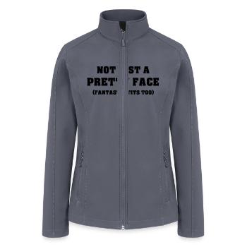 Not just a pretty Face, Fantastic Tits Too - Women’s Soft Shell Jacket - gray - Front